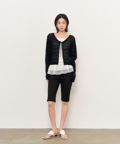 GENERAL IDEA（ジェネラルアイデア）の「GENERAL IDEA/ジェネラルアイディア crochet knit cardigan カーディガン（カーディガン/ボレロ・レディース・ブラック/ホワイト/ピンク・S/M/L）」の13枚目の写真