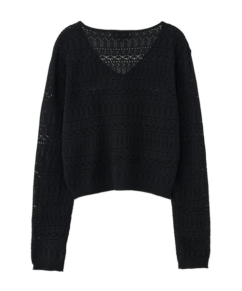 GENERAL IDEA（ジェネラルアイデア）の「GENERAL IDEA/ジェネラルアイディア crochet knit cardigan カーディガン（カーディガン/ボレロ・レディース・ブラック/ホワイト/ピンク・S/M/L）」の12枚目の写真
