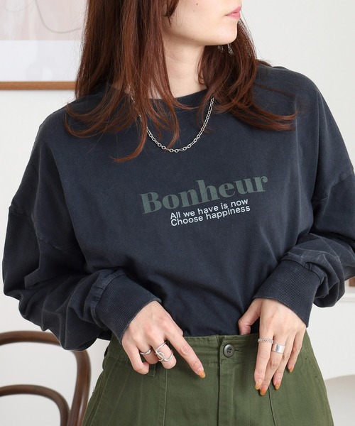 Arinomama(アリノママ)の「「Bonheur」PT スリットロンT(Tシャツ/カットソー・レディース・カーキ/ブラック/ワインレッド/オフホワイト・FREE)」の11枚目の写真