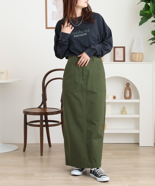 Arinomama(アリノママ)の「「Bonheur」PT スリットロンT(Tシャツ/カットソー・レディース・カーキ/ブラック/ワインレッド/オフホワイト・FREE)」の14枚目の写真