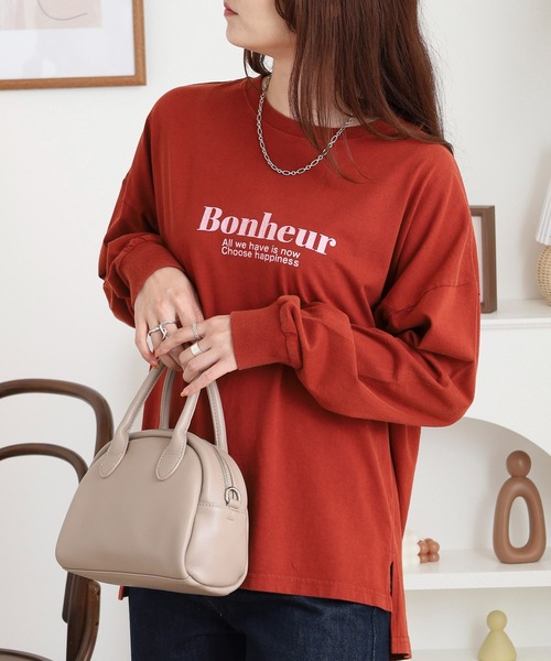 Arinomama(アリノママ)の「「Bonheur」PT スリットロンT(Tシャツ/カットソー・レディース・カーキ/ブラック/ワインレッド/オフホワイト・FREE)」の21枚目の写真