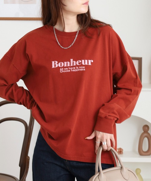 Arinomama(アリノママ)の「「Bonheur」PT スリットロンT(Tシャツ/カットソー・レディース・カーキ/ブラック/ワインレッド/オフホワイト・FREE)」の22枚目の写真
