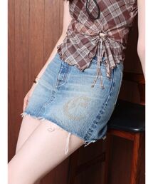 EVRIS | ワンポイントスタッズデニムミニスカート【セットアップ着用可能】(デニムスカート)