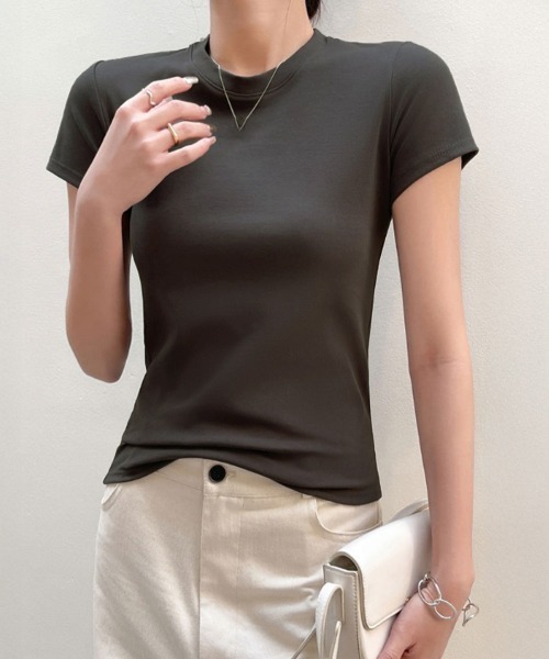 Miniministore(ミニミニストア)の「Tシャツ レディース フィットカットソー(Tシャツ/カットソー・レディース・ブラック/チャコールグレー/ホワイト/杢グレー・M/L)」の8枚目の写真