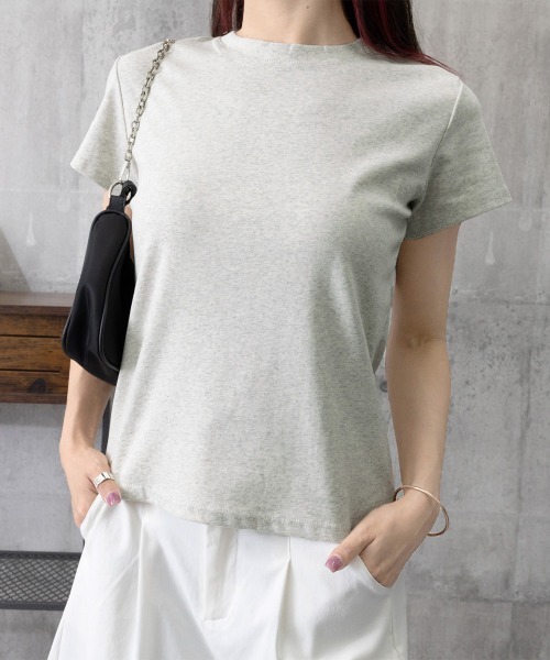 Miniministore(ミニミニストア)の「Tシャツ レディース フィットカットソー(Tシャツ/カットソー・レディース・ブラック/チャコールグレー/ホワイト/杢グレー・M/L)」の12枚目の写真