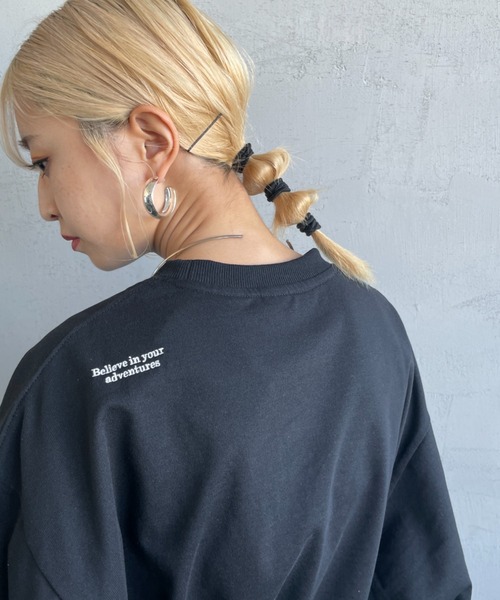 NANGA（ナンガ）の「[NANGA/ナンガ] 別注 ドローコードポケット ロングスリーブTシャツ（Tシャツ/カットソー・レディース・ブラック/ホワイト・S/M/L）」の4枚目の写真