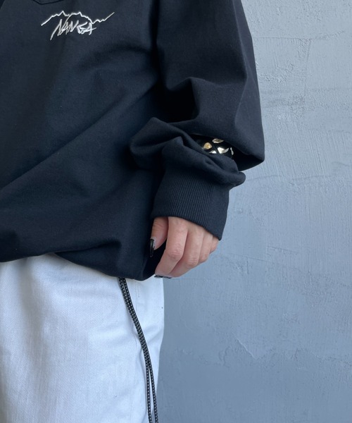NANGA（ナンガ）の「[NANGA/ナンガ] 別注 ドローコードポケット ロングスリーブTシャツ（Tシャツ/カットソー・レディース・ブラック/ホワイト・S/M/L）」の6枚目の写真