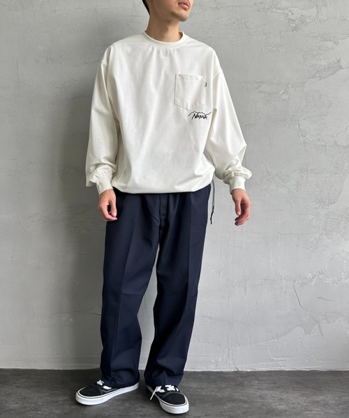 NANGA（ナンガ）の「[NANGA/ナンガ] 別注 ドローコードポケット ロングスリーブTシャツ（Tシャツ/カットソー・レディース・ブラック/ホワイト・S/M/L）」の22枚目の写真