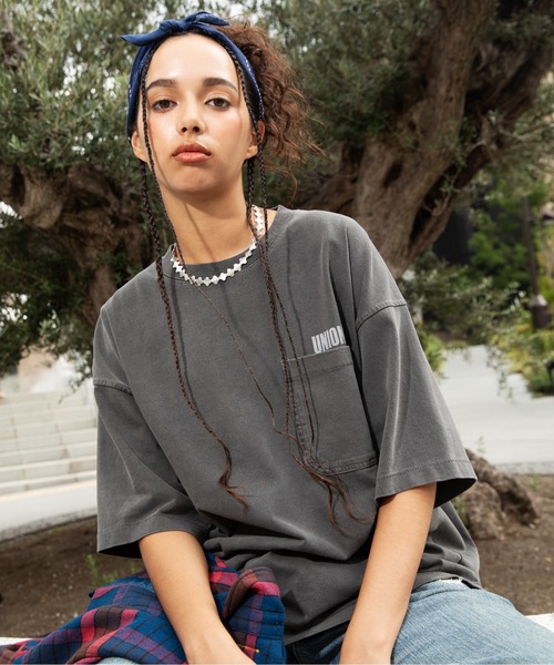 UNION(UNION TOKYO)(ユニオン)の「UNION TOKYO BLAIR TEE ユニオントーキョー Tシャツ(Tシャツ/カットソー・メンズ・パープル/ブラック・XL/M/S/L)」の1枚目の写真