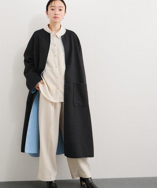 セール】ダブルフェイスリバーシブルロングコート（その他アウター