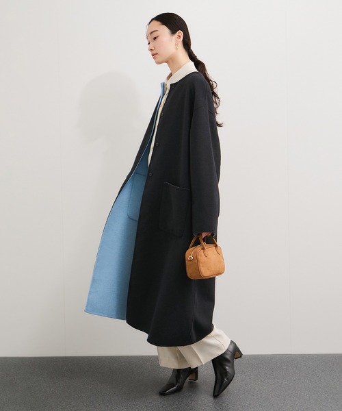 セール】ダブルフェイスリバーシブルロングコート（その他アウター