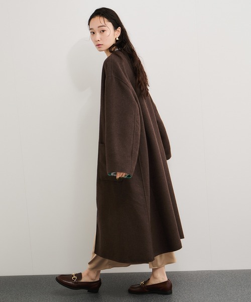 セール】ダブルフェイスリバーシブルロングコート（その他アウター