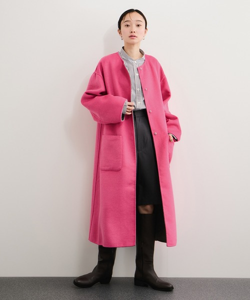セール】ダブルフェイスリバーシブルロングコート（その他アウター