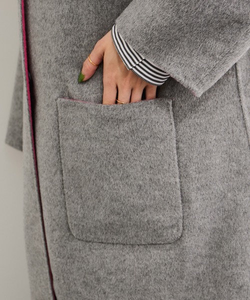 セール】ダブルフェイスリバーシブルロングコート（その他アウター