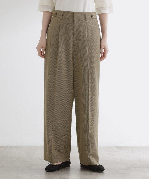 grove（グローブ）の「【洗える】毎日履きたいチェックワイドパンツ（その他パンツ・レディース・ブラウン系2/ブラック系1・02/03/01/04/05）」の4枚目の写真