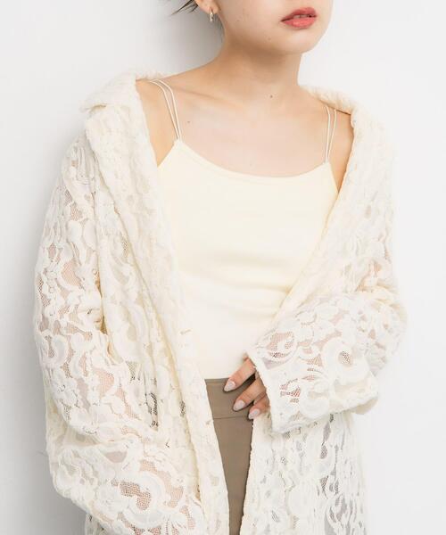 KBF（ケイビーエフ）の「スパゲティダブルストラップキャミソール（キャミソール・レディース・チャコールグレー/アイボリー/ブラック・ONE）」の2枚目の写真