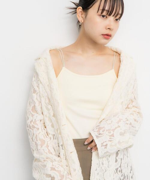 KBF（ケイビーエフ）の「スパゲティダブルストラップキャミソール（キャミソール・レディース・チャコールグレー/アイボリー/ブラック・ONE）」の4枚目の写真