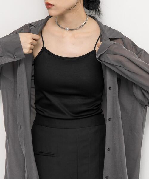 KBF（ケイビーエフ）の「スパゲティダブルストラップキャミソール（キャミソール・レディース・チャコールグレー/アイボリー/ブラック・ONE）」の17枚目の写真