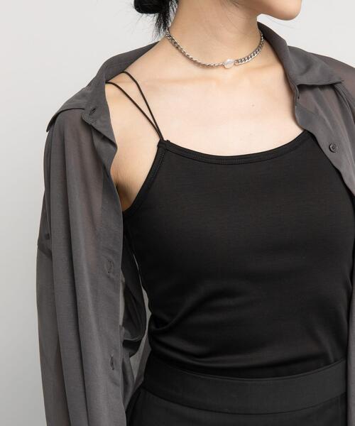 KBF（ケイビーエフ）の「スパゲティダブルストラップキャミソール（キャミソール・レディース・チャコールグレー/アイボリー/ブラック・ONE）」の19枚目の写真