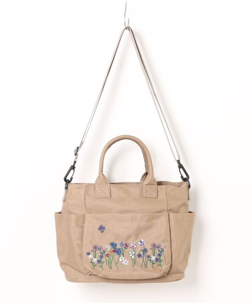 セール】「glanta」フローラルハーモニー刺繍スクエアトートショルダー
