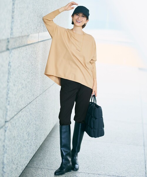 自由区(ジユウク)の「TRギャバ裏起毛テーパード パンツ(その他パンツ・レディース・オレンジ系/ワイン系/ブラック系/黄土色系・46/44/48/50)」の16枚目の写真
