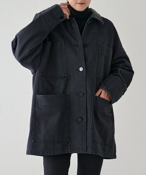 15 quinze》レザーコンビワークジャケット（カバーオール）｜BEARDSLEY