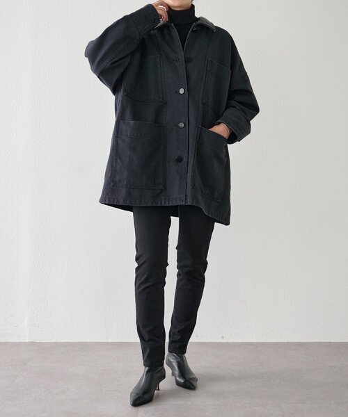 15 quinze》レザーコンビワークジャケット（カバーオール）｜BEARDSLEY