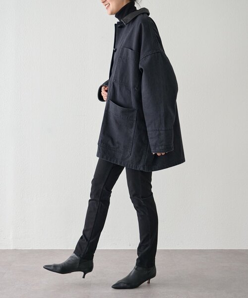 15 quinze》レザーコンビワークジャケット（カバーオール）｜BEARDSLEY