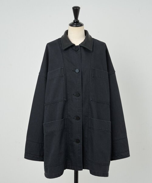 15 quinze》レザーコンビワークジャケット（カバーオール）｜BEARDSLEY