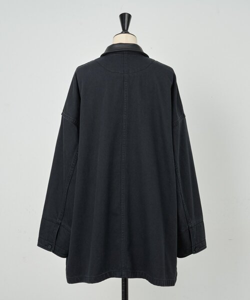 BEARDSLEY(ビアズリー)の「《15 quinze》レザーコンビワークジャケット(カバーオール・レディース・ブラック・FREE)」の16枚目の写真