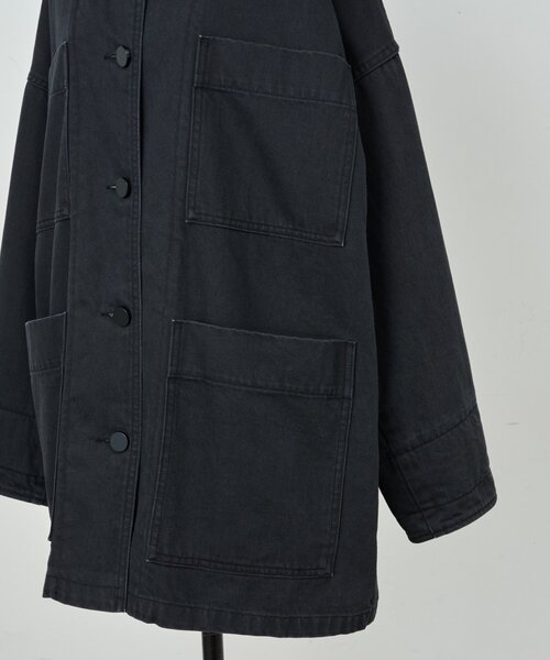 BEARDSLEY(ビアズリー)の「《15 quinze》レザーコンビワークジャケット(カバーオール・レディース・ブラック・FREE)」の7枚目の写真