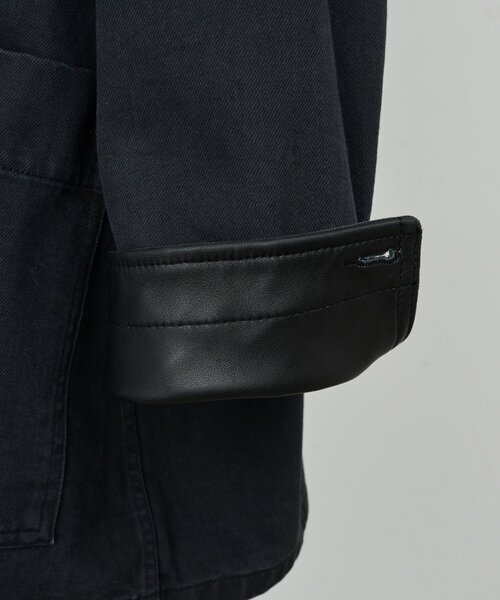 BEARDSLEY(ビアズリー)の「《15 quinze》レザーコンビワークジャケット(カバーオール・レディース・ブラック・FREE)」の11枚目の写真