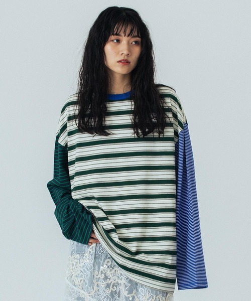 ROSE BUD（ローズバッド）の「(CREOLME)MULTI STRIPE L/S TEE（Tシャツ/カットソー・レディース・ネイビー/ピンク・ONE SIZE）」の3枚目の写真