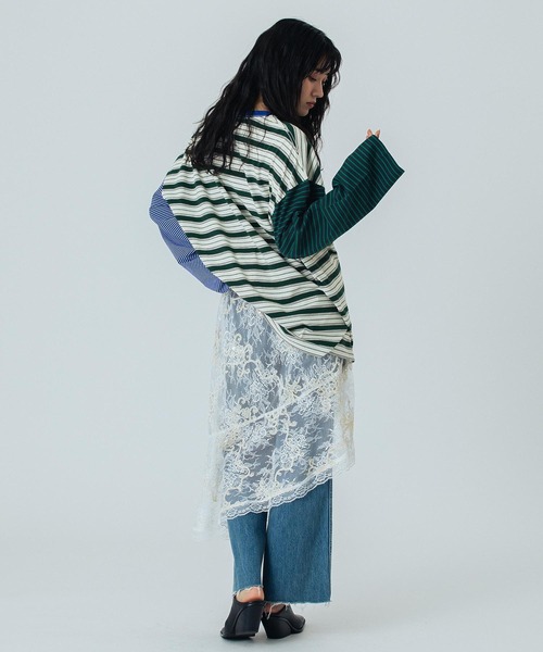 ROSE BUD（ローズバッド）の「(CREOLME)MULTI STRIPE L/S TEE（Tシャツ/カットソー・レディース・ネイビー/ピンク・ONE SIZE）」の14枚目の写真