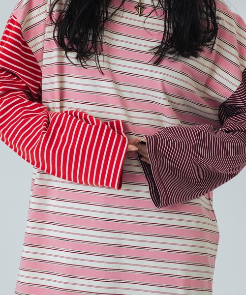 ROSE BUD（ローズバッド）の「(CREOLME)MULTI STRIPE L/S TEE（Tシャツ/カットソー・レディース・ネイビー/ピンク・ONE SIZE）」の18枚目の写真