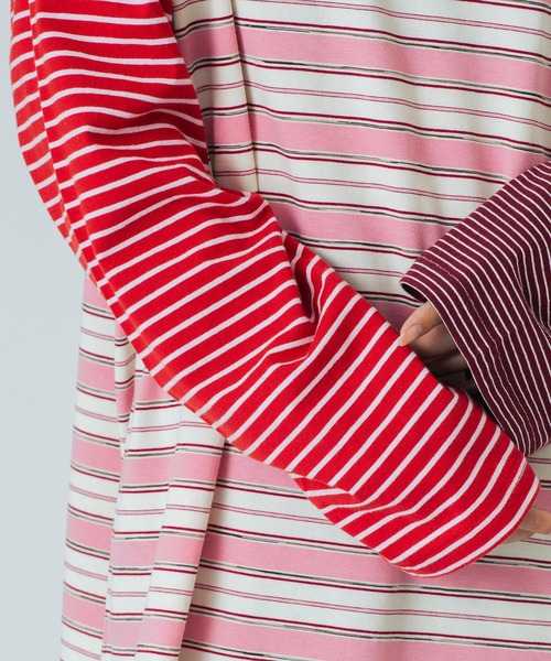 ROSE BUD（ローズバッド）の「(CREOLME)MULTI STRIPE L/S TEE（Tシャツ/カットソー・レディース・ネイビー/ピンク・ONE SIZE）」の19枚目の写真