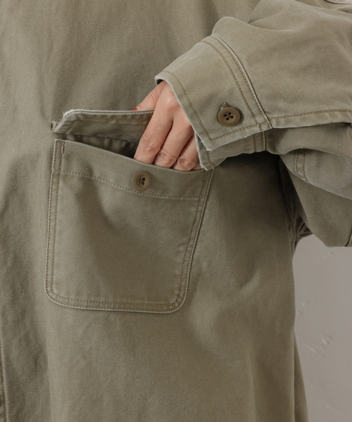 バックサテンCPOシャツブルゾン