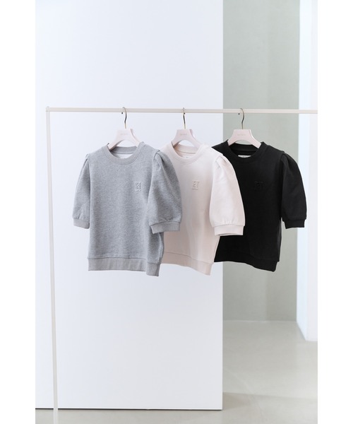 Her lip to(ハーリップトゥー)の「H Logo Puff-Sleeve Sweatshirt(スウェット・レディース・ピンク系/ライトグレー/ブラック・FREE)」の9枚目の写真
