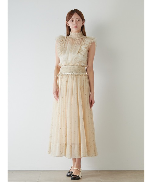 snidel　Chacott　Sustainableチュールスカート　未使用 Chacott】Sustainableチュールスカート(ロングスカート