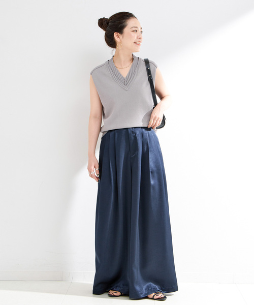 basisbroek 希少　ベスト 手洗い可 / Vネックニットベスト（ベスト）｜B.C STOCK（ベー