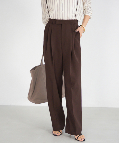 IENA（イエナ）の「サスペンダーダブルクロスパンツ（スラックス・レディース・カーキ/ブラック/ブラウン・40/38/36/34）」の10枚目の写真