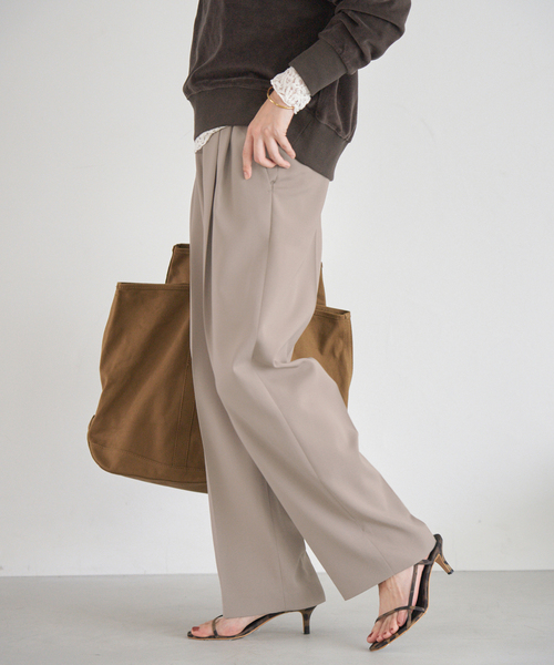 IENA（イエナ）の「サスペンダーダブルクロスパンツ（スラックス・レディース・カーキ/ブラック/ブラウン・40/38/36/34）」の17枚目の写真