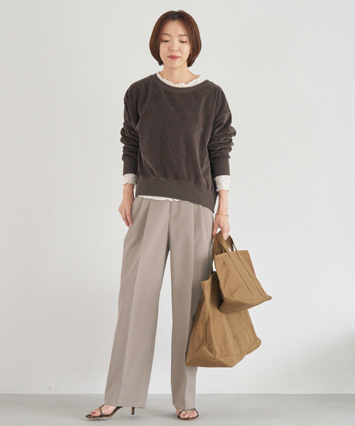 IENA（イエナ）の「サスペンダーダブルクロスパンツ（スラックス・レディース・カーキ/ブラック/ブラウン・40/38/36/34）」の19枚目の写真