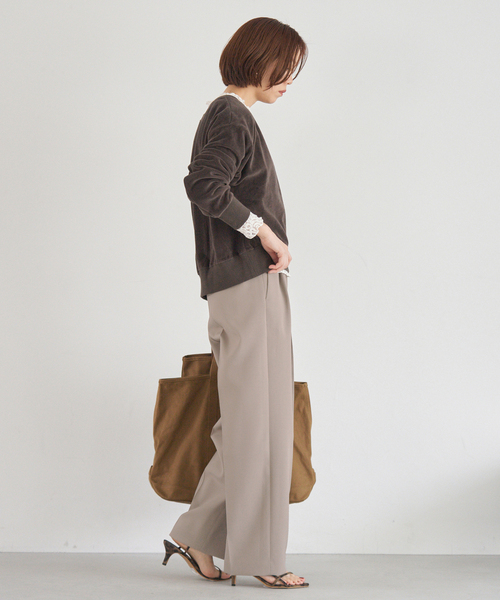 IENA（イエナ）の「サスペンダーダブルクロスパンツ（スラックス・レディース・カーキ/ブラック/ブラウン・40/38/36/34）」の20枚目の写真