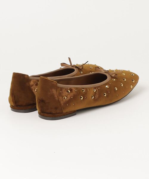 Daniella&GEMMA(ダニエラアンドジェマ)の「スクエアビジューバレエ(バレエシューズ・レディース・キャメル/ブラック・37/38/39/35/36)」の3枚目の写真