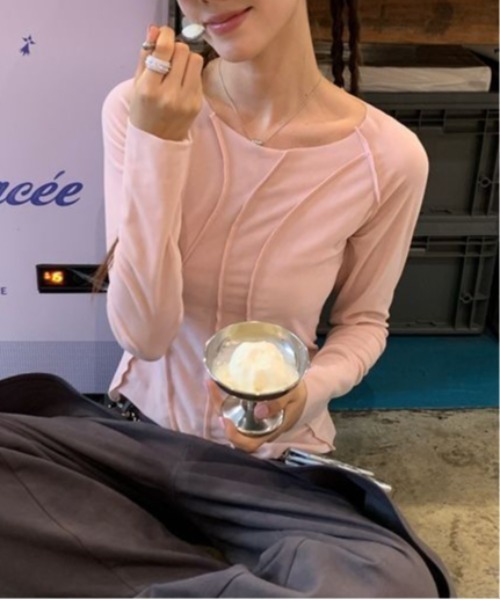 shyam inspiration(シャムインスピレーション)の「バックレース メッシュ メロウトップス(Tシャツ/カットソー・レディース・ピンク・S/M)」の2枚目の写真