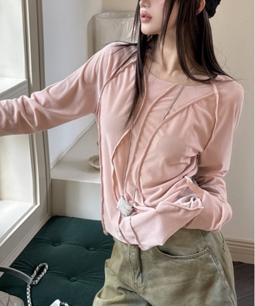 shyam inspiration(シャムインスピレーション)の「バックレース メッシュ メロウトップス(Tシャツ/カットソー・レディース・ピンク・S/M)」の12枚目の写真