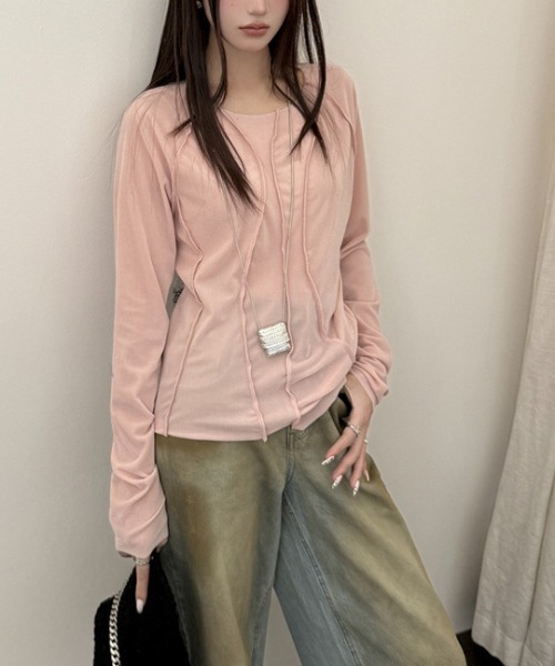 shyam inspiration(シャムインスピレーション)の「バックレース メッシュ メロウトップス(Tシャツ/カットソー・レディース・ピンク・S/M)」の13枚目の写真