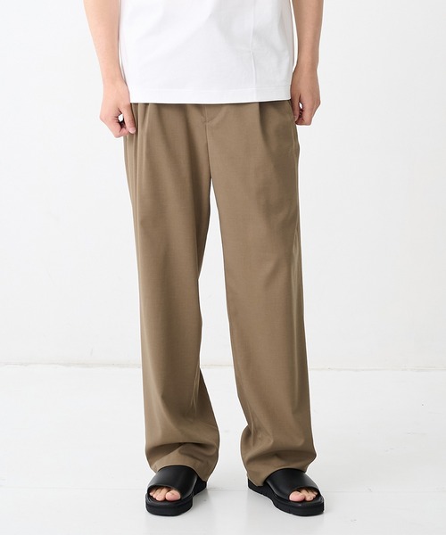 THE TOKYO(ザトウキョウ)の「【THE TOKYO/ザトウキョウ】Wide Tapered Pants(スラックス・メンズ・ライトベージュ/ブラック・48/46/44)」の1枚目の写真