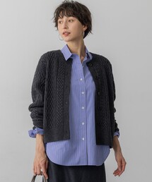 カシミヤブレンド ケーブルニットカーディガン